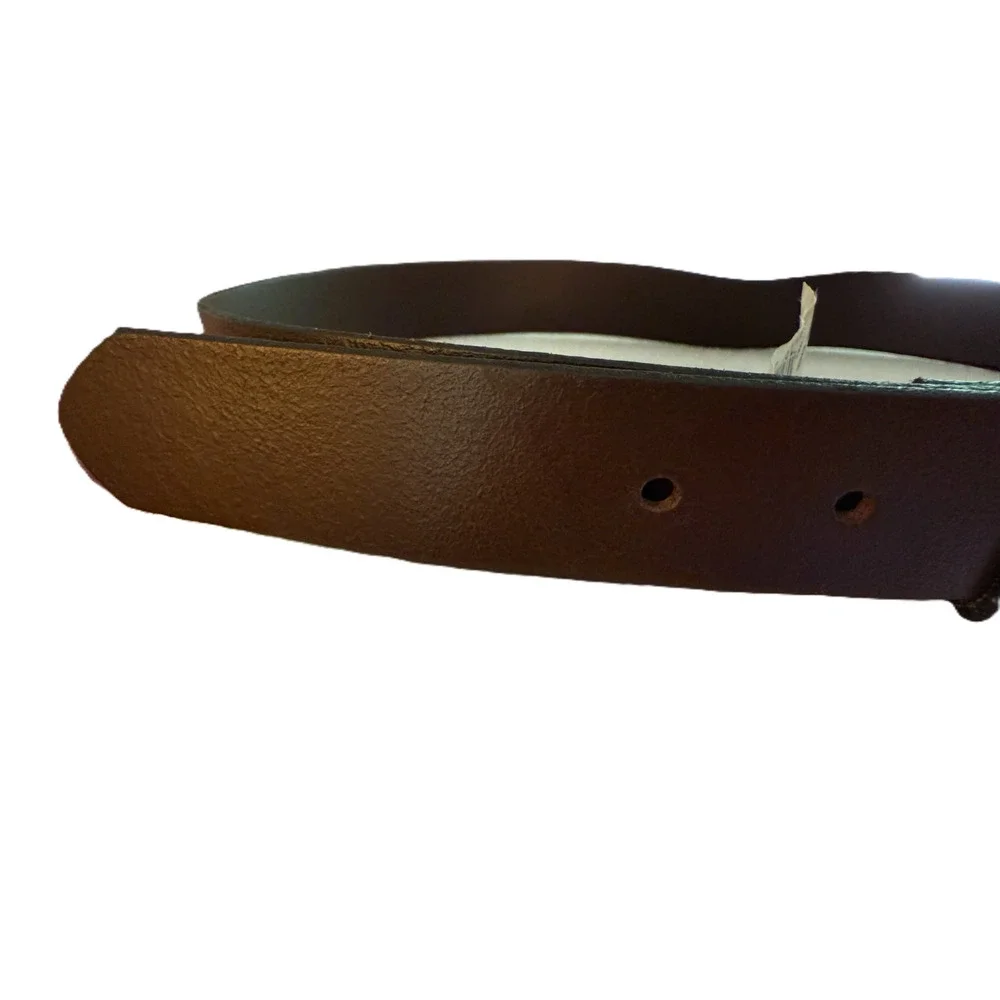 GAP Brown Leather Belt Womens Size S Silver Horeshoe Buckle Casual Classic NWOT
